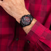 CASIOEDIFICE Series Classic Men'sWatcheses Men's Black Stainless Steel Strap Mens Red/Black Analog
