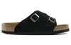BirkenstockZrich Soft Footbed Suede Leather Narrow Fit Sandals 'Black'