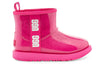 UGGClassic Clear Mini II Large LOGO Fleece Lined Big Boys Pink Red