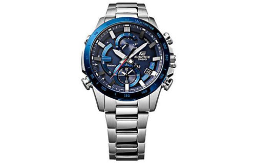 CASIOQuartz Solar Powered EDIFICE Waterproof Sports Stainless Steel Strap Mens Silver Analog