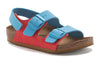 Birkenstock(PS) Milano HL Kids Birko-Flor Birkibuc Narrow Fit 'Sky Blue/Active Red'