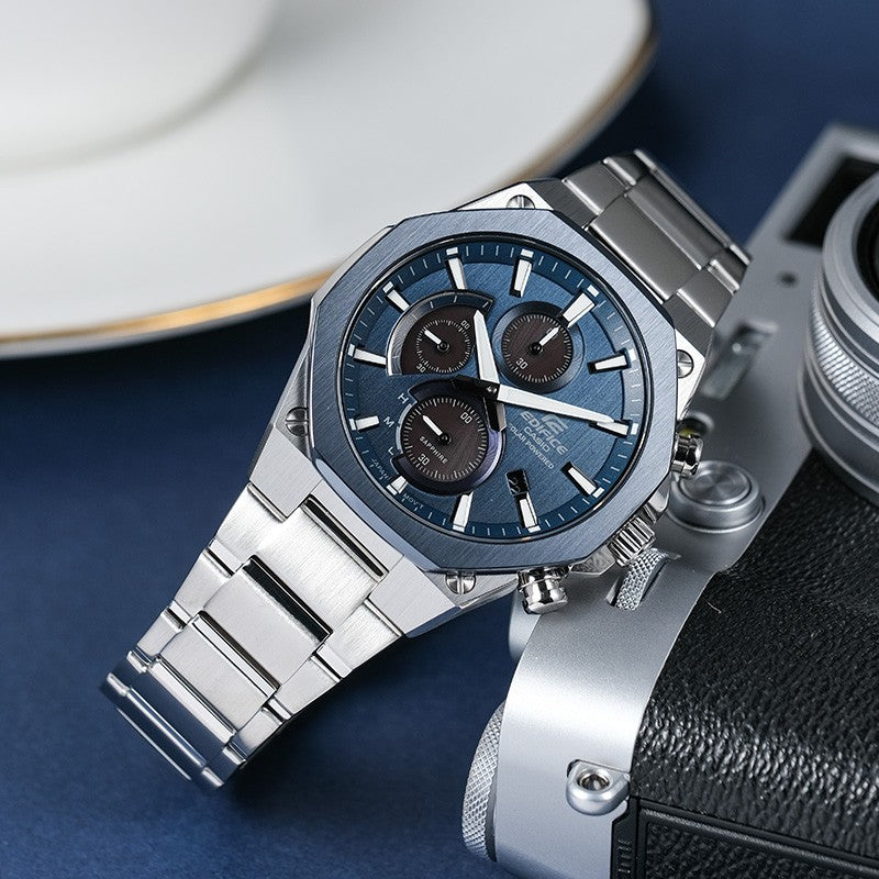 CASIOEDIFICE Solar Powered Mens Blue Analog