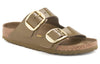 Birkenstock(WMNS) Arizona Big Buckle Natural Leather Patent Narrow Fit Sandals 'High Shine Mud Green'
