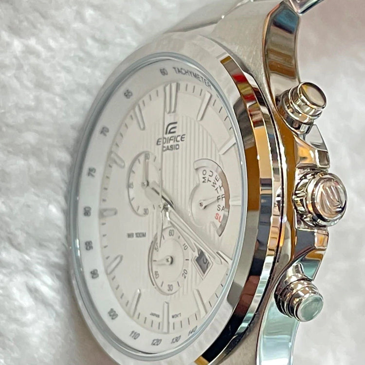 CASIOEDIFICE Stainless Steel Strap Mens White Analog