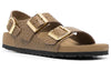 BirkenstockMilano Embossed Leather Narrow Fit Sandals 'Emboss Mud Green'