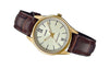 CASIODRESS Series Belt Wrist Golden Dial Quartz Waterproof Gold Watch Dial Gold Analog