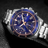 CASIOEDIFICE Waterproof Stainless Steel Strap Mens Blue Analog