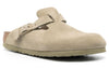 BirkenstockBoston Suede Leather Narrow Fit Sandals 'Faded Khaki'