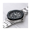 CASIO100Meters Water-Proof Steel Band Black Men's Quartz Sports Mens Silver Analog