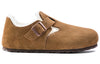 BirkenstockLondon Shearling Suede Leather Narrow Fit 'Tea'