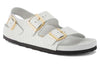 Birkenstock(WMNS) Milano Embossed Leather Narrow Fit Sandals 'Emboss white'