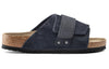 Birkenstock(WMNS) Kyoto Series Cowhide Suede Cozy Soft Sole Fashion Blue Version Sandals