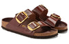 Birkenstock(WMNS) Arizona Big Buckle Natural Leather Patent 'Clay Dark brown'
