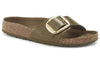 BirkenstockMadrid Big Buckle Natural Leather Narrow Fit Sandals 'Patent High Shine Mud Green'
