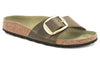 BirkenstockMadrid Big Buckle Natural Leather Oiled Narrow Fit Sandals 'Olive and Green'