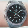 CASIOWaterproof EDIFICE Sapphire Crystal Mens Black Analog