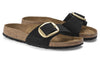 BirkenstockMadrid Big Buckle Nubuck Leather Narrow Fit Sandals 'Black'