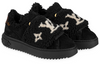 (WMNS) LOUIS VUITTON LV Time Out Furry Sneakers 'Black with Brown and White Logo' 1AADTK