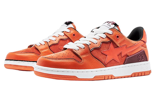 (WMNS) A BATHING APE Sk8 Leather Low 'Orange' 1I70-291-011-ORANGE