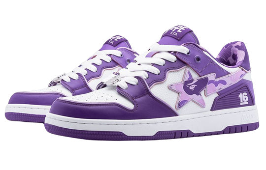 (WMNS) A BATHING APE Sk8 Leather Low 'Purple' 16 1J22-291-002-PURPLE