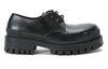 Balenciaga Cowhide Lacing Thick Sole Casual Leather Shoes Black 600600-WA960-1000