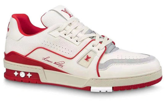 LOUIS VUITTON LV Trainer Sneakers 'White Red Grey' 1ABFBI