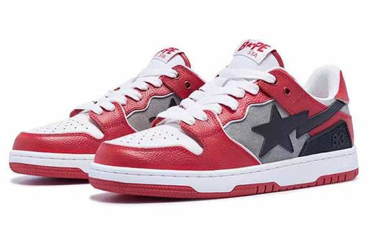 A BATHING APE Sk8 Sta 'Red Grey' 1I80-191-010-WGR