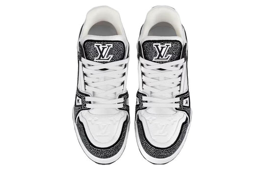 LOUIS VUITTON LV Trainer Sneakers 'Black White Rhinestones' 1ABM04