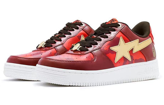 A BATHING APE Bape STA CNY Leather Low 'Red' 1J22-191-003-RED