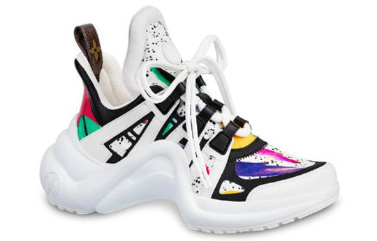 (WMNS) LOUIS VUITTON Archlight Calfskin Printing Sneakers White 1A58BA