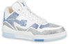 LOUIS VUITTON Trainer Sneakers 'White with Shiny Grey Blue Crystals' 1A8AI1