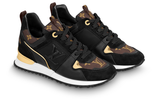 (WMNS) LOUIS VUITTON Run Away Trainers 'Black with Brown Monogram' 1AAP39