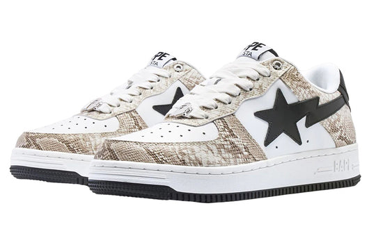 (WMNS) A BATHING APE Sta Leather Low 'White' 1I80-291-009-BEIGE