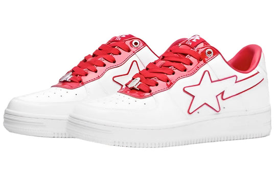 (WMNS) A BATHING APE Bape Sta Leather Low 'Red' 1J30-291-017-RED