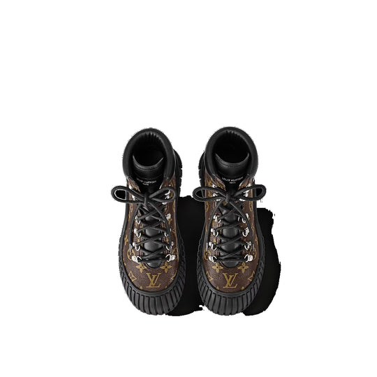 (WMNS) LOUIS VUITTON Ruby Flat Ranger Boots 'Brown Monogram with Black' 1AALYG