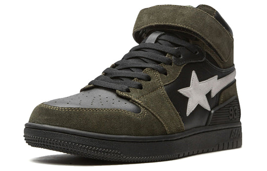 A Bathing Bape Sk8 Court Sta Hi 'Olive Black' 1G70-191-037