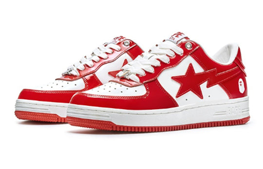 A BATHING APE BAPE STA Leather Low 'Red White' 1I70-191-022-RED