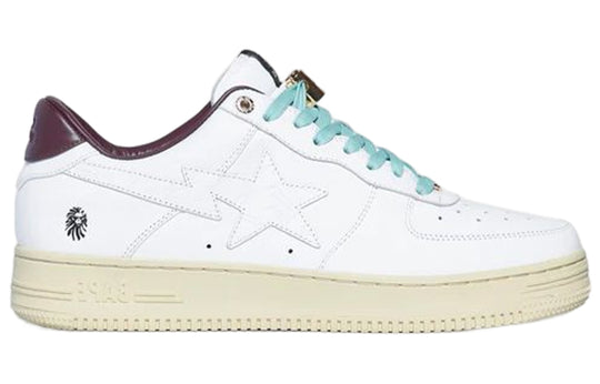 (WMNS) A BATHING APE Bape Sta Leather Low 'White Green Brown' 1I70-291-017-WHITE