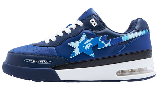 A BATHING APE x Pagani ROAD Sta Leather Low 'Blue' 1I73-191-908