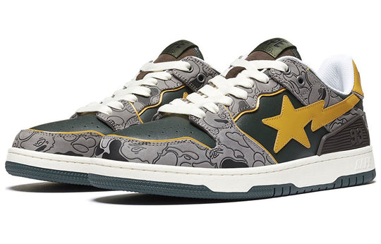 (WMNS) A Bathing Ape Sk8 Sta Low 'Grey Yellow' 1H80-291-007-YELLOW