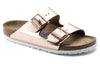 Birkenstock(WMNS) Arizona Soft Footbed Natural Leather Narrow Fit 'Metallic Copper'