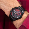 CASIOEDIFICE Series Classic Men'sWatcheses Men's Black Stainless Steel Strap Mens Red/Black Analog
