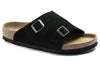 BirkenstockZrich Soft Footbed Suede Leather Narrow Fit Sandals 'Black'