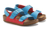 Birkenstock(PS) Milano HL Kids Birko-Flor Birkibuc Narrow Fit 'Sky Blue/Active Red'