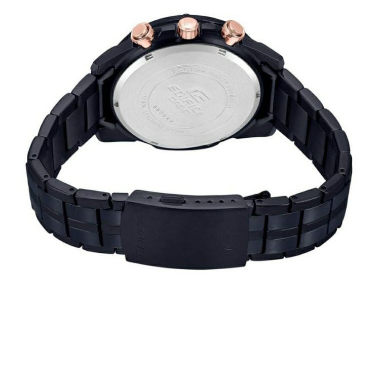 CASIOMen's EDIFICE Series Retro Stainless Steel Strap Gold Business Mens Black Analog