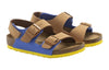 Birkenstock(PS) Milano HL Kids Birko-Flor Narrow Fit 'Nubuck Caramel/Ultra Blue'