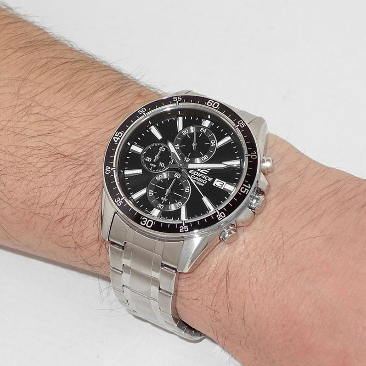 CASIOEDIFICE Stainless Steel Strap Black Dial Mens Black Analog