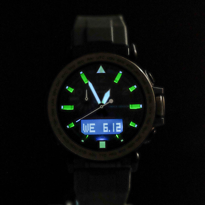 CASIOWaterproof Sports Solar Powered Mens Black Analog/Digital Combo