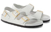 Birkenstock(WMNS) Milano Embossed Leather Narrow Fit Sandals 'Emboss white'