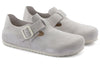 BirkenstockLondon Suede Leather Narrow Fit 'Antique White'